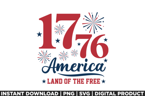4th of July Land of the Free America Graphics