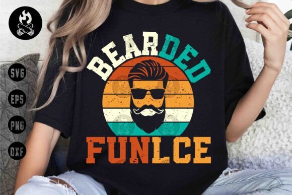 Bearded Funcle Retro SVG, Father’s Day Graphics