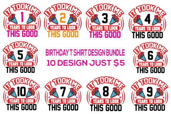 Birthday T Shirt Design Bundle: Graphics for Crafts