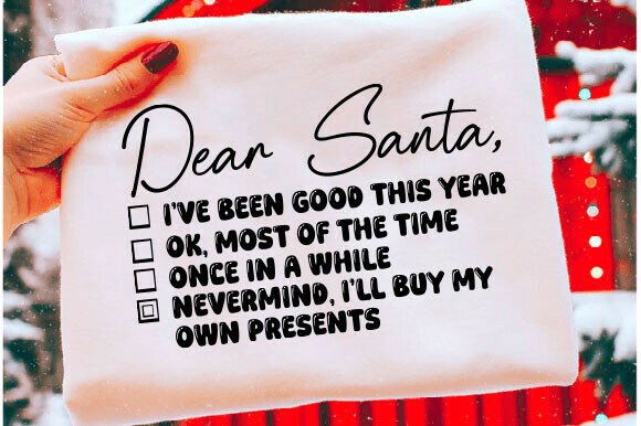 Funny Christmas Dear Santa Checklist PNG