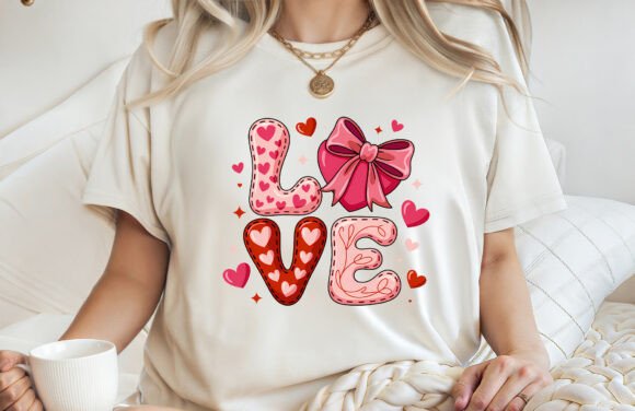 Love Valentine Sublimation Design PNG: Graphics for T-Shirt Designs