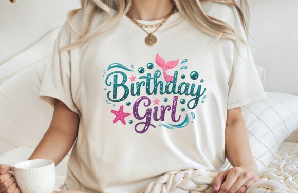 Mermaid Birthday Girl Toddler Shirt PNG