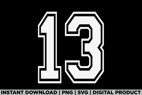 Number 13 Birthday Varsity Sports Team Graphics