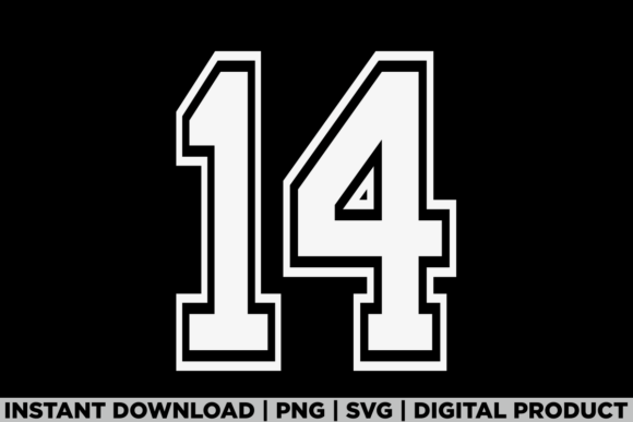 Number 14 Birthday Varsity Sports Team Graphics