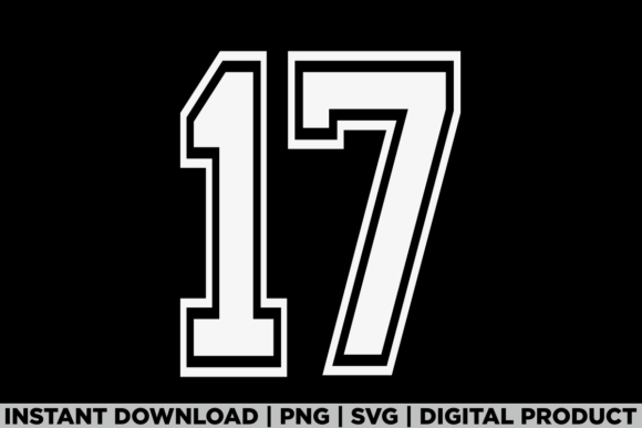 Number 17 Birthday Varsity Sports Team Graphics