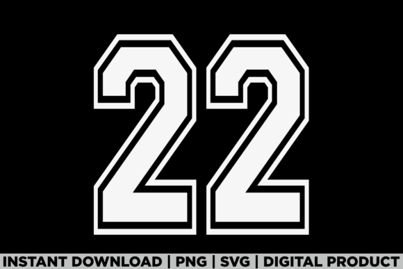 Number 22 Birthday Varsity Sports Team Graphics