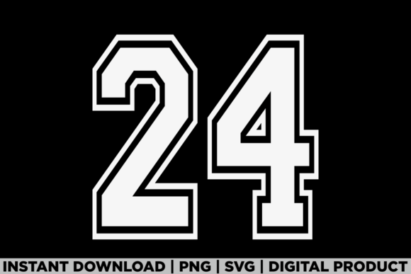 Number 24 Birthday Varsity Sports Team Graphics