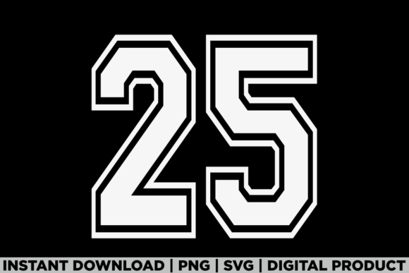 Number 25 Birthday Varsity Sports Team Graphics