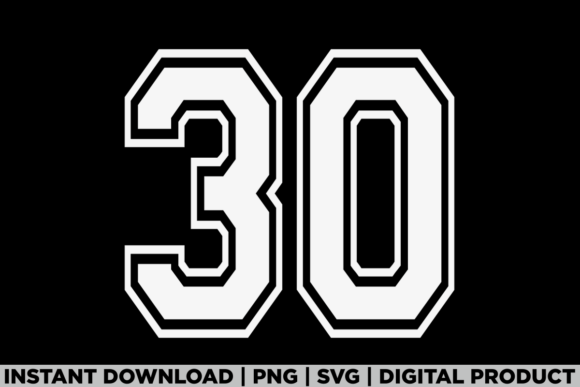 Number 30 Birthday Varsity Sports Team Graphics