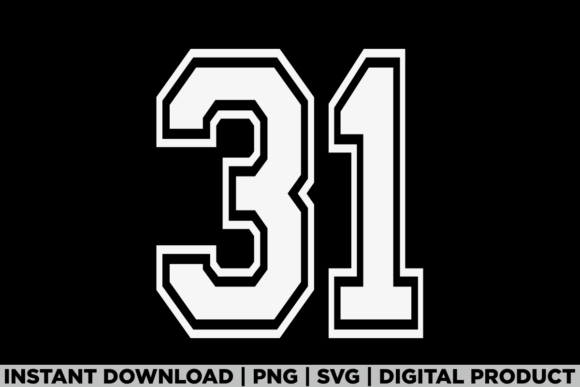 Number 31 Birthday Varsity Sports Team Graphics