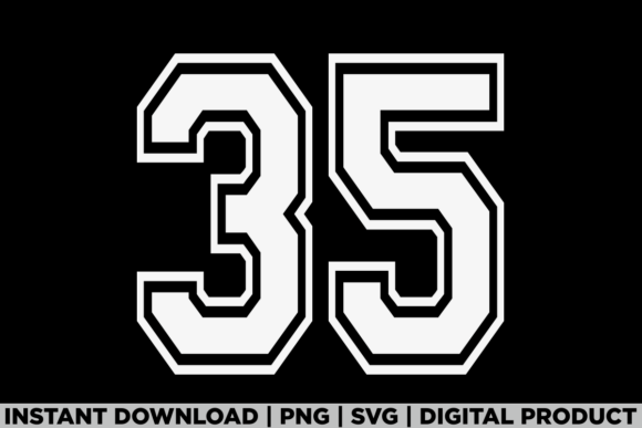 Number 35 Birthday Varsity Sports Team Graphics