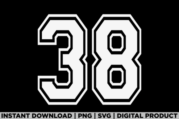 Number 38 Birthday Varsity Sports Team Graphics