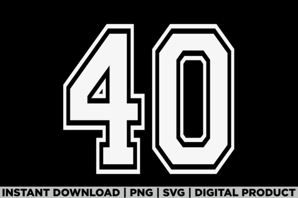 Number 40 Birthday Varsity Sports Team Graphics