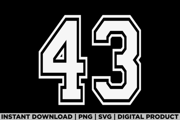 Number 43 Birthday Varsity Sports Team Graphics