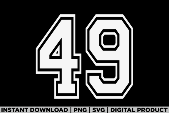 Number 49 Birthday Varsity Sports Team Graphics