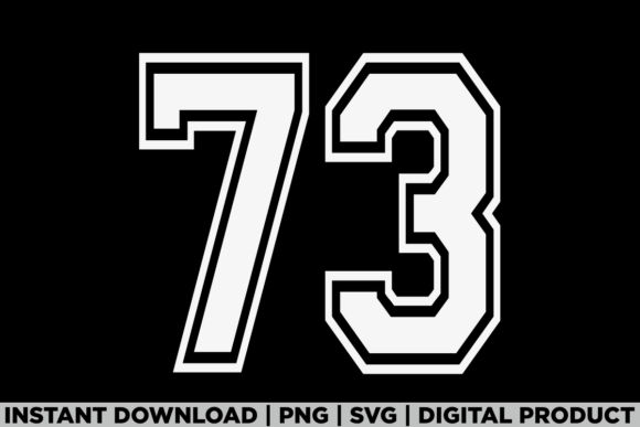 Number 73 Birthday Varsity Sports Team Graphics