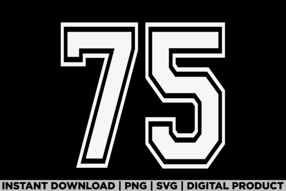 Number 75 Birthday Varsity Sports Team Graphics