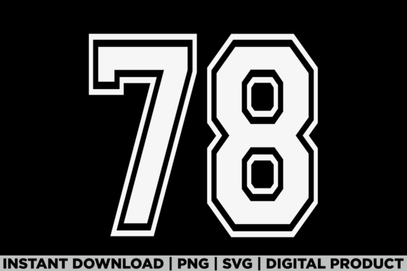 Number 78 Birthday Varsity Sports Team Graphics