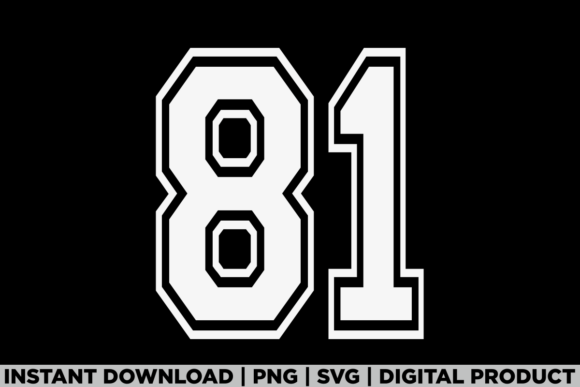 Number 81 Birthday Varsity Sports Team Graphics