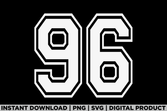 Number 96 Birthday Varsity Sports Team Graphics