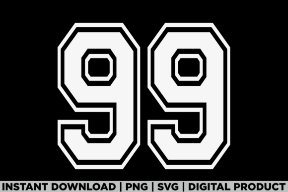 Number 99 Birthday Varsity Sports Team Graphics